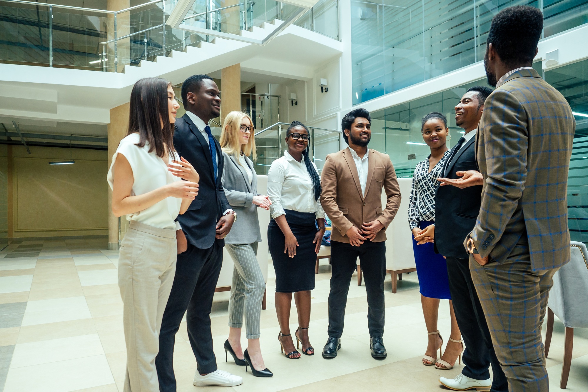 team work group of international business partners